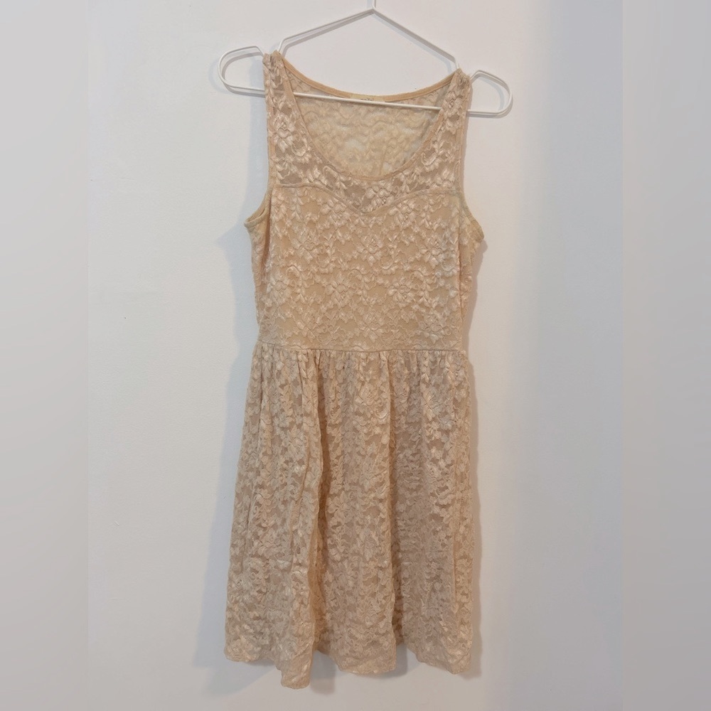 Pink Lace Dress With Sweetheart A Neckline